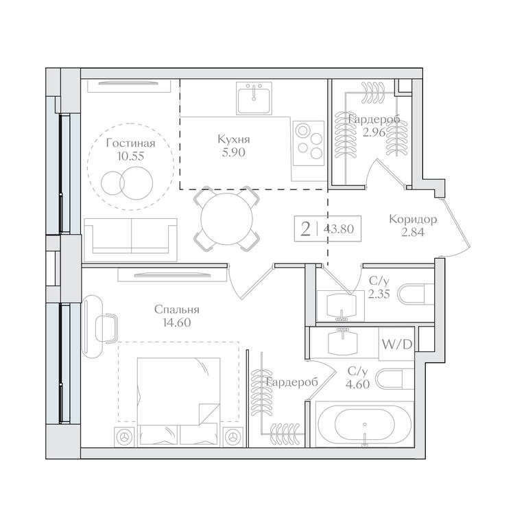 1-BD Apartment Sale, 43.8 sq. m. at Preobrazhenskaya ploschad, 1st Bukhvostova Street, Moscow, Russia #1 1-BD Apartment Sale, 43.8 sq. m. at Preobrazhenskaya ploschad, 1st Bukhvostova Street, Moscow, Russia #1