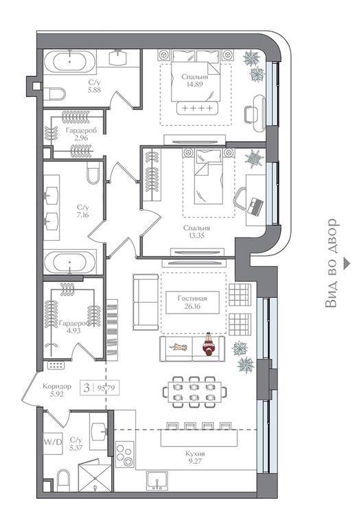 2-BD Apartment Sale, 95.79 sq. m. at Preobrazhenskaya ploschad, 1st Bukhvostova Street, Moscow, Russia #2 2-BD Apartment Sale, 95.79 sq. m. at Preobrazhenskaya ploschad, 1st Bukhvostova Street, Moscow, Russia #2