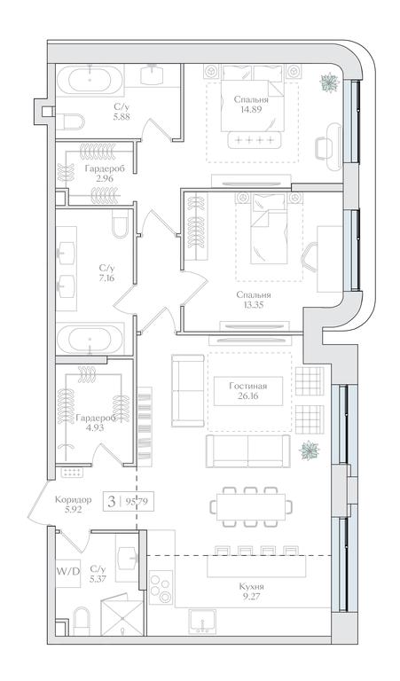 2-BD Apartment Sale, 95.79 sq. m. at Preobrazhenskaya ploschad, 1st Bukhvostova Street, Moscow, Russia #1 2-BD Apartment Sale, 95.79 sq. m. at Preobrazhenskaya ploschad, 1st Bukhvostova Street, Moscow, Russia #1