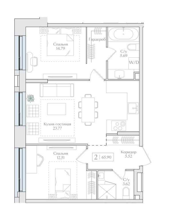 2-BD Apartment Sale, 65.9平方米 at Preobrazhenskaya ploschad, 1st Bukhvostova Street, Moscow, Russia #1 2-BD Apartment Sale, 65.9平方米 at Preobrazhenskaya ploschad, 1st Bukhvostova Street, Moscow, Russia #1