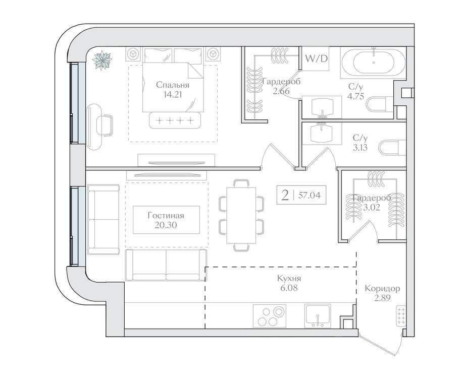 1-BD Apartment Sale, 57.04 sq. m. at Preobrazhenskaya ploschad, 1st Bukhvostova Street, Moscow, Russia #1 1-BD Apartment Sale, 57.04 sq. m. at Preobrazhenskaya ploschad, 1st Bukhvostova Street, Moscow, Russia #1