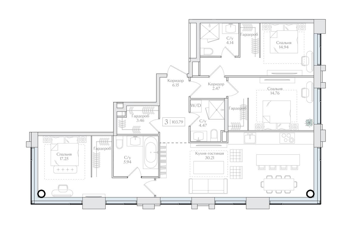 3-BD Apartment Sale, 103.79 sq. m. at Preobrazhenskaya ploschad, 1st Bukhvostova Street, Moscow, Russia #1 3-BD Apartment Sale, 103.79 sq. m. at Preobrazhenskaya ploschad, 1st Bukhvostova Street, Moscow, Russia #1