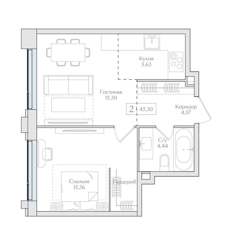 1-BD Apartment Sale, 45.3 sq. m. at Preobrazhenskaya ploschad, 1st Bukhvostova Street, Moscow, Russia #1 1-BD Apartment Sale, 45.3 sq. m. at Preobrazhenskaya ploschad, 1st Bukhvostova Street, Moscow, Russia #1