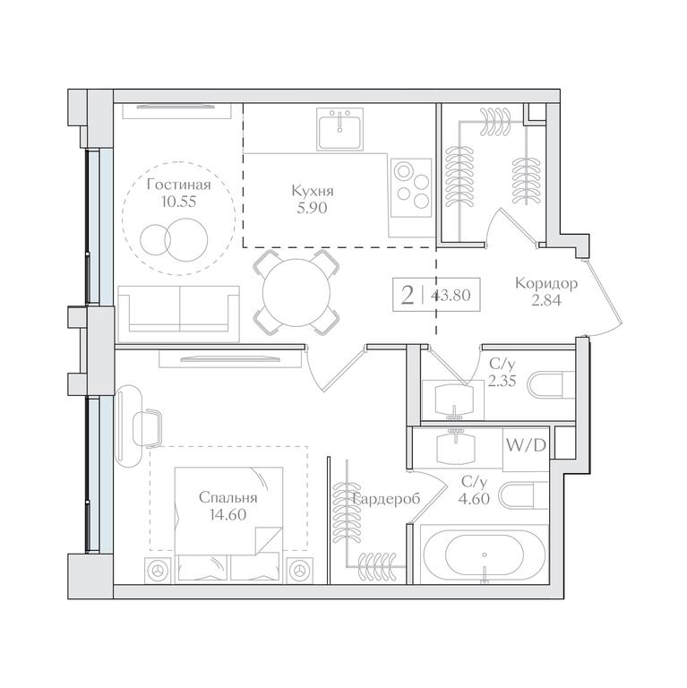1-BD Apartment Sale, 43.8 sq. m. at Preobrazhenskaya ploschad, 1st Bukhvostova Street, Moscow, Russia #1 1-BD Apartment Sale, 43.8 sq. m. at Preobrazhenskaya ploschad, 1st Bukhvostova Street, Moscow, Russia #1