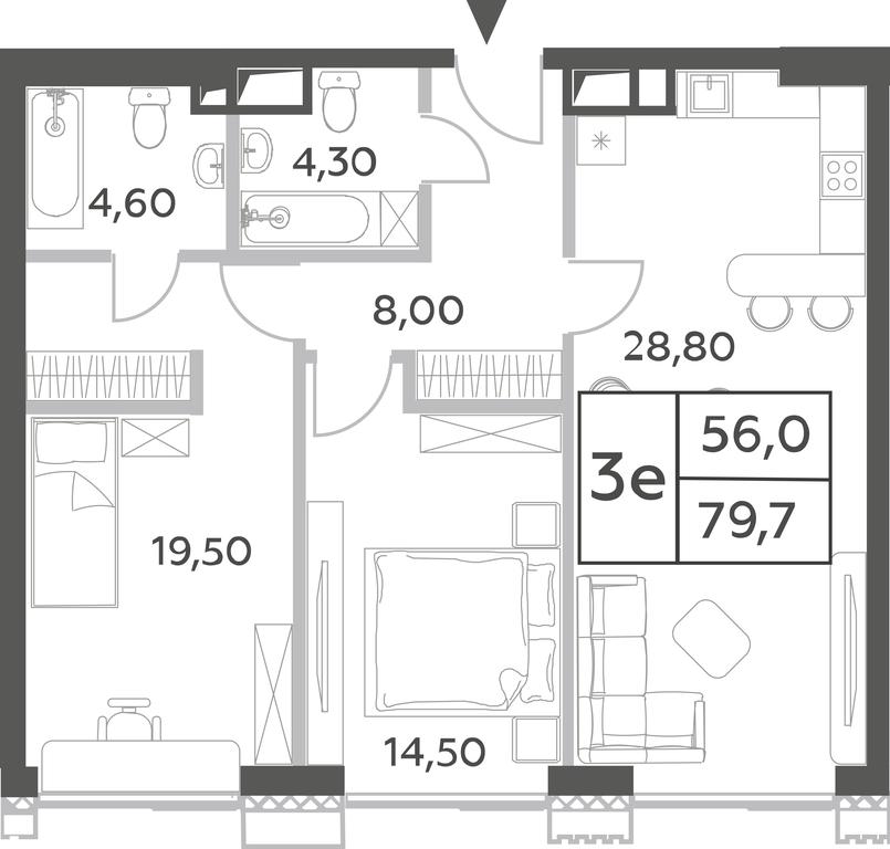 3-BD Apartment Sale, 79 sq. m. at Will Towers, Minskaya Street, 1/1соор1, Moscow, Russia #1 3-BD Apartment Sale, 79 sq. m. at Will Towers, Minskaya Street, 1/1соор1, Moscow, Russia #1