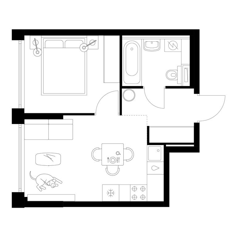 1-BD Apartment Sale, 31.9 sq. m. at Businovskiy Park, Izhorskaya Street, 6с5, Moscow, Russia #1