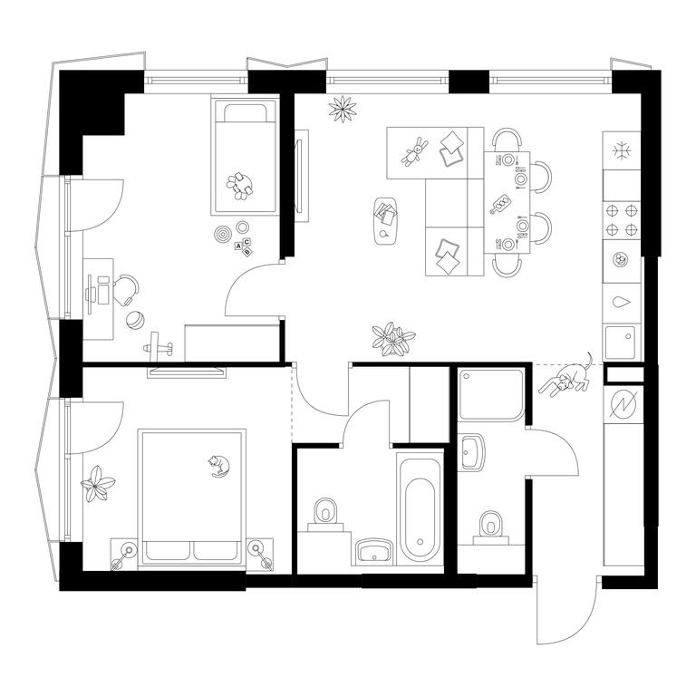 2-BD Apartment Sale, 54.7 sq. m. at Plehanova 11, Plekhanova Street, 13с6, Moscow, Russia #1 2-BD Apartment Sale, 54.7 sq. m. at Plehanova 11, Plekhanova Street, 13с6, Moscow, Russia #1