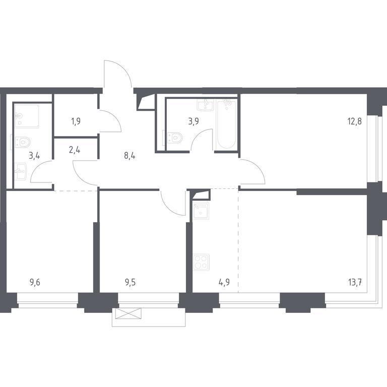 2-BD Apartment Sale, 70.67 sq. m. at Vereiskaya 41, Vereyskaya Street, 41, Moscow, Russia #1 2-BD Apartment Sale, 70.67 sq. m. at Vereiskaya 41, Vereyskaya Street, 41, Moscow, Russia #1