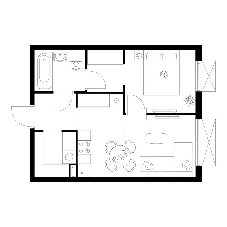 1-BD Apartment Sale, 37.5 sq. m. at Irtyshskiy Kvartal, 2nd Irtyshsky Drive, Moscow, Russia #2