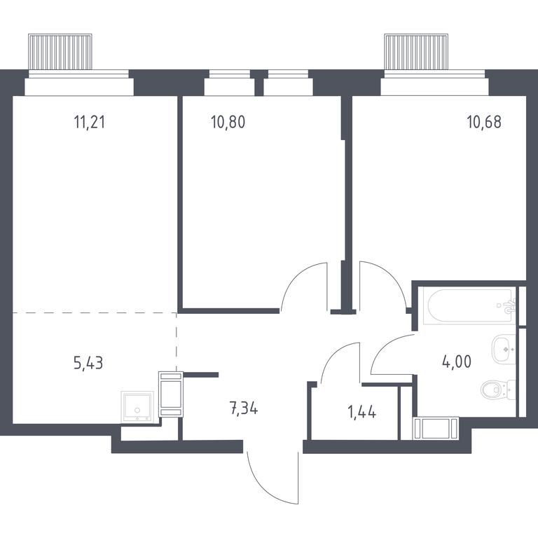 1-BD Apartment Sale, 50.9 sq. m. at Bolshoe Putilkovo, Prostornaya ulitsa, 1, Putilkovo Village, Krasnogorsk City District, Moscow Region, Russia #1