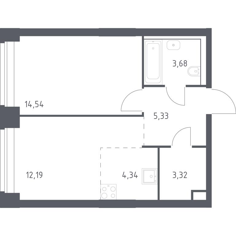 Apartment Sale, 43.4平方米 at Nova, Bratyev Fonchenko Street, вл21, Moscow, Russia #1 Apartment Sale, 43.4平方米 at Nova, Bratyev Fonchenko Street, вл21, Moscow, Russia #1