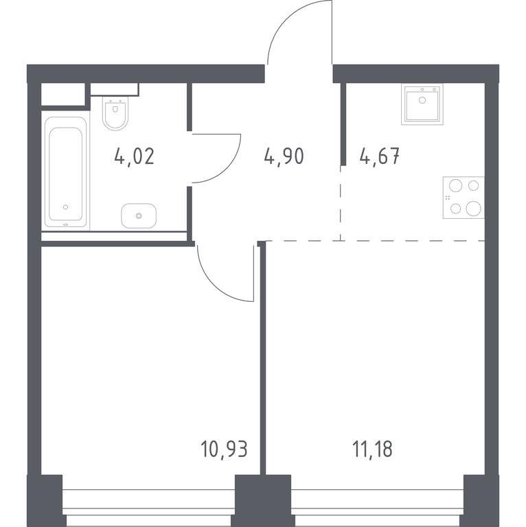 Apartment Sale, 35.7平方米 at Nova, Bratyev Fonchenko Street, вл21, Moscow, Russia #1