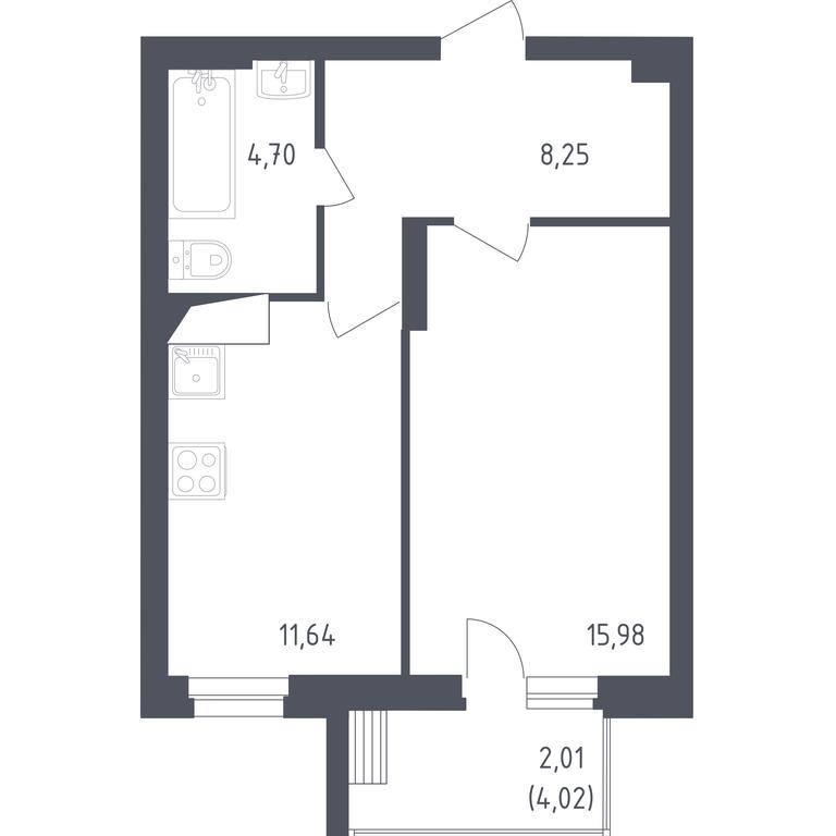 Apartment Sale, 42.58 sq. m. at Egorovo Park, 1-y kvartal, posyolok Zhilino-1, Lubertsy City District, Moscow Region, Russia #1