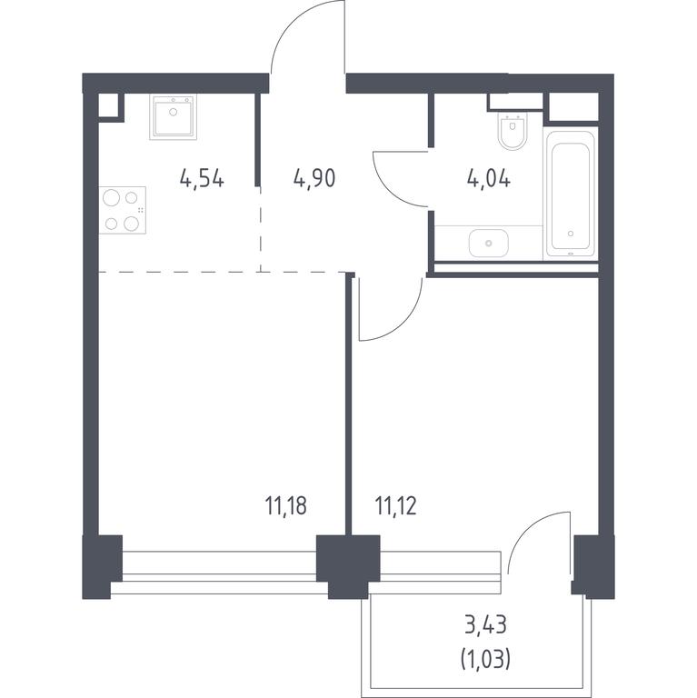 Apartment Sale, 36.81平方米 at Nova, Bratyev Fonchenko Street, вл21, Moscow, Russia #1 Apartment Sale, 36.81平方米 at Nova, Bratyev Fonchenko Street, вл21, Moscow, Russia #1