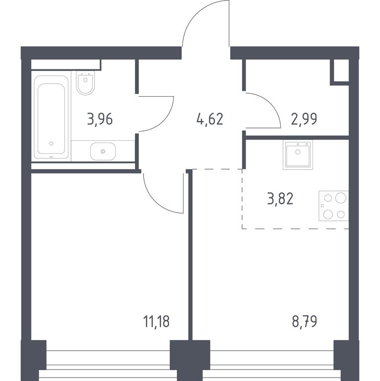 Apartment Sale, 35.36 sq. m. at Nova, Bratyev Fonchenko Street, вл21, Moscow, Russia #1 Apartment Sale, 35.36 sq. m. at Nova, Bratyev Fonchenko Street, вл21, Moscow, Russia #1
