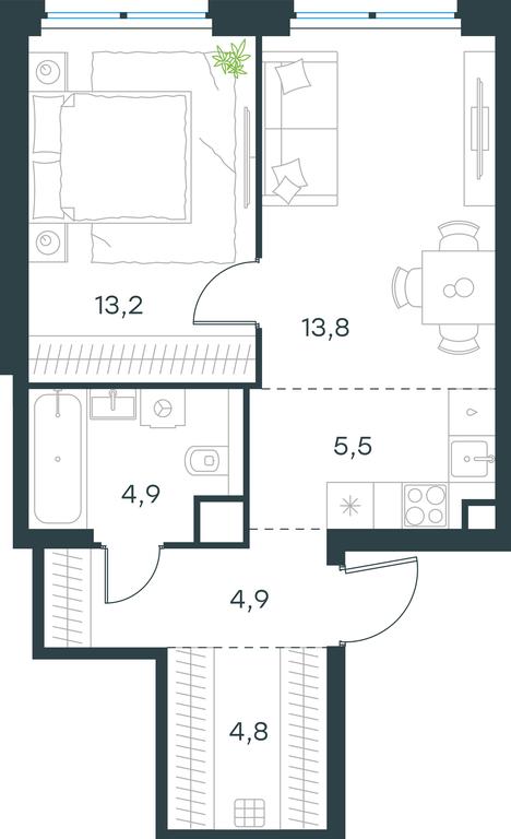 1-BD Apartment Sale, 47.1 sq. m. at Level Zvenigorodskaya, 3rd Silikatny Drive, 6к1, Moscow, Russia #1 1-BD Apartment Sale, 47.1 sq. m. at Level Zvenigorodskaya, 3rd Silikatny Drive, 6к1, Moscow, Russia #1