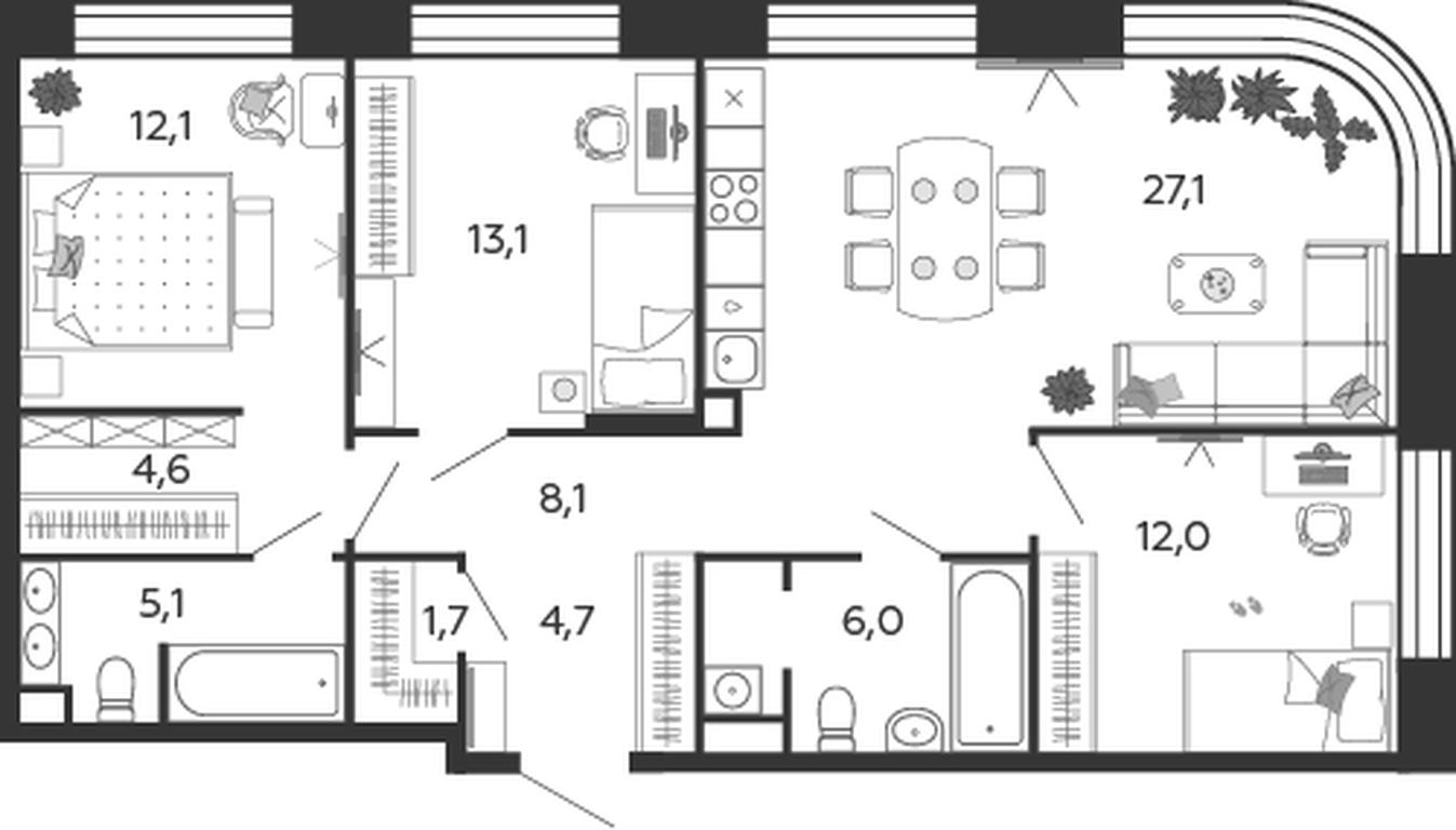3-BD Apartment Sale, 94.5 sq. m. at Shagal, Автозаводская улица, 23, Москва, Россия #1 3-BD Apartment Sale, 94.5 sq. m. at Shagal, Автозаводская улица, 23, Москва, Россия #1