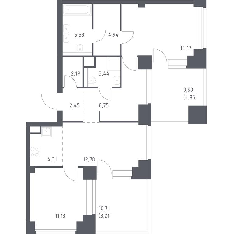 Продажа 1-комн. квартиры, 77,9 м² в ЖК «Нова (Nova)», улица Братьев Фонченко, вл21, Москва, Россия #1 Продажа 1-комн. квартиры, 77,9 м² в ЖК «Нова (Nova)», улица Братьев Фонченко, вл21, Москва, Россия #1