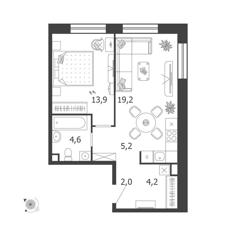 1-BD Apartment Sale, 49.1 sq. m. at Shagal, Автозаводская улица, 23, Москва, Россия #1 1-BD Apartment Sale, 49.1 sq. m. at Shagal, Автозаводская улица, 23, Москва, Россия #1