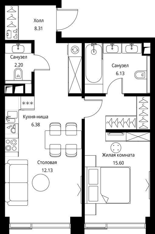 1-BD Apartment Sale, 50.75 sq. m. at City Bay, Volokolamskoye Highway, 95с3, Moscow, Russia #1 1-BD Apartment Sale, 50.75 sq. m. at City Bay, Volokolamskoye Highway, 95с3, Moscow, Russia #1