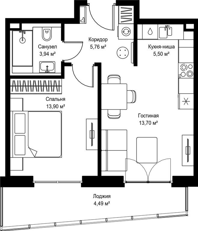1-BD Apartment Sale, 47.29平方米 at Seliger City, Ilmenskiy Drive, 14к3, Moscow, Russia #2 1-BD Apartment Sale, 47.29平方米 at Seliger City, Ilmenskiy Drive, 14к3, Moscow, Russia #2