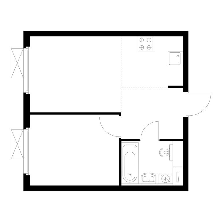 2-BD Apartment Sale, 36.5 sq. m. at Buninskie Luga, ulitsa Aleksandry Monakhovoy, 88к1, Settlement of Kommunarka, Moscow, Russia #1