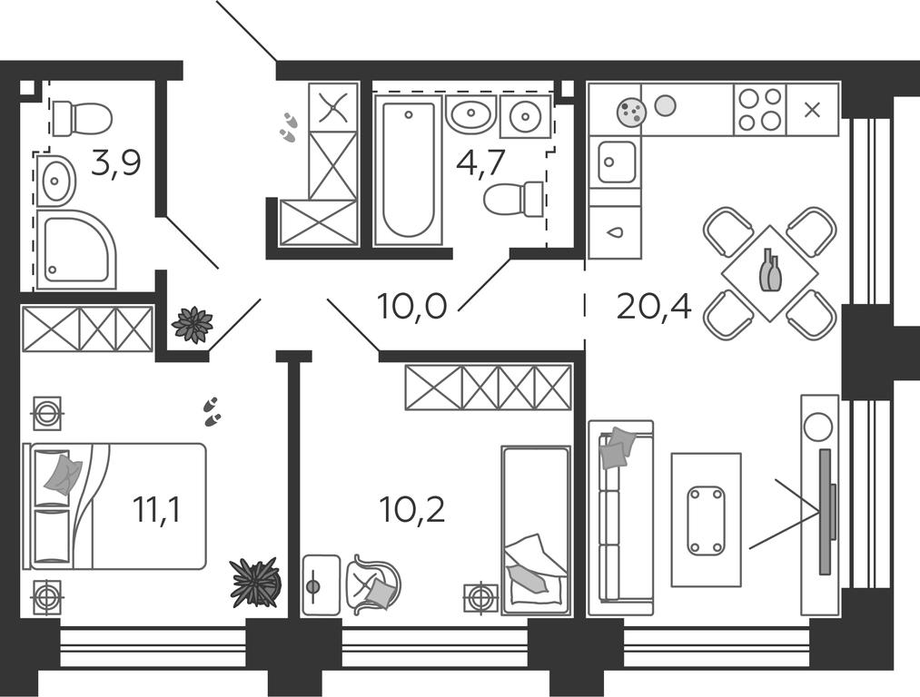 2-BD Apartment Sale, 60.3 sq. m. at Shagal, Автозаводская улица, 23, Москва, Россия #1 2-BD Apartment Sale, 60.3 sq. m. at Shagal, Автозаводская улица, 23, Москва, Россия #1
