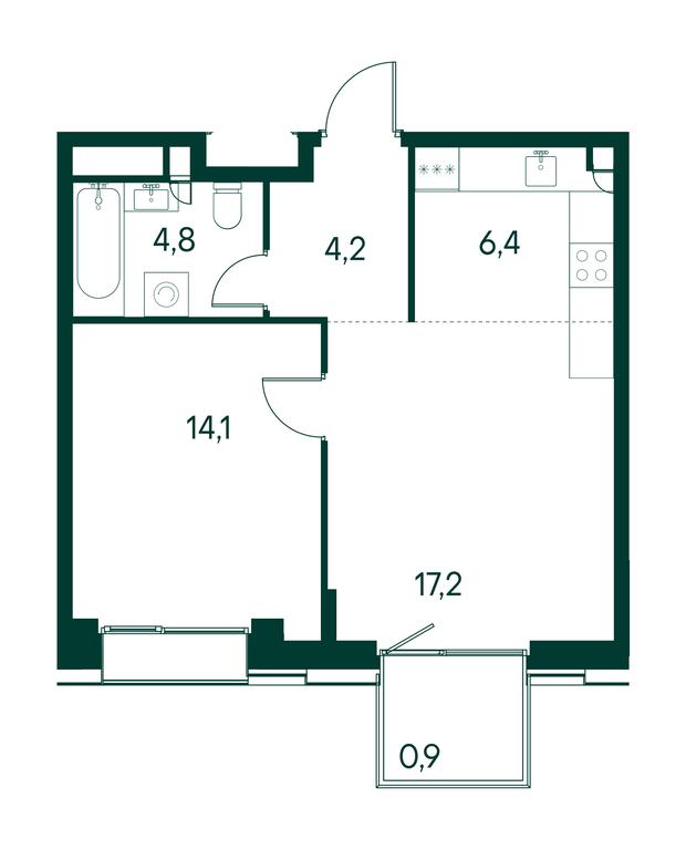 1-BD Apartment Sale, 47.6 sq. m. at Primavera, Volokolamskoye Highway, вл67, Moscow, Russia #1