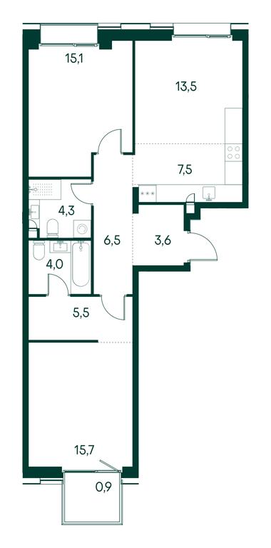 2-BD Apartment Sale, 76.7 sq. m. at Primavera, Volokolamskoye Highway, вл67, Moscow, Russia #1 2-BD Apartment Sale, 76.7 sq. m. at Primavera, Volokolamskoye Highway, вл67, Moscow, Russia #1