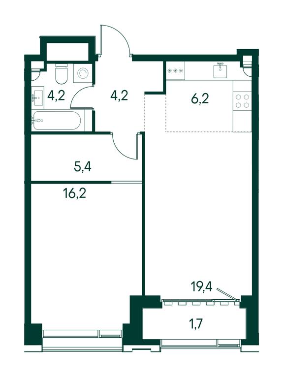 1-BD Apartment Sale, 57.3平方米 at Primavera, Volokolamskoye Highway, вл67, Moscow, Russia #1 1-BD Apartment Sale, 57.3平方米 at Primavera, Volokolamskoye Highway, вл67, Moscow, Russia #1