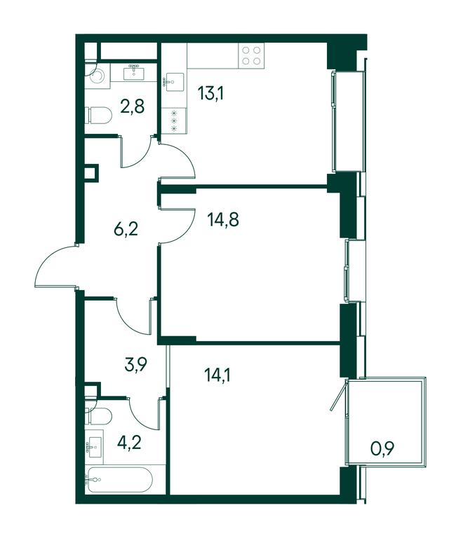 2-BD Apartment Sale, 60.1 sq. m. at Primavera, Volokolamskoye Highway, вл67, Moscow, Russia #1 2-BD Apartment Sale, 60.1 sq. m. at Primavera, Volokolamskoye Highway, вл67, Moscow, Russia #1