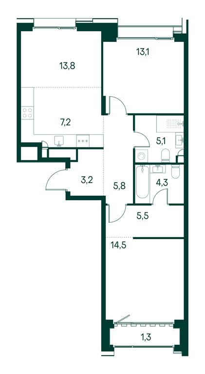 2-BD Apartment Sale, 73.9 sq. m. at Primavera, Volokolamskoye Highway, вл67, Moscow, Russia #1 2-BD Apartment Sale, 73.9 sq. m. at Primavera, Volokolamskoye Highway, вл67, Moscow, Russia #1