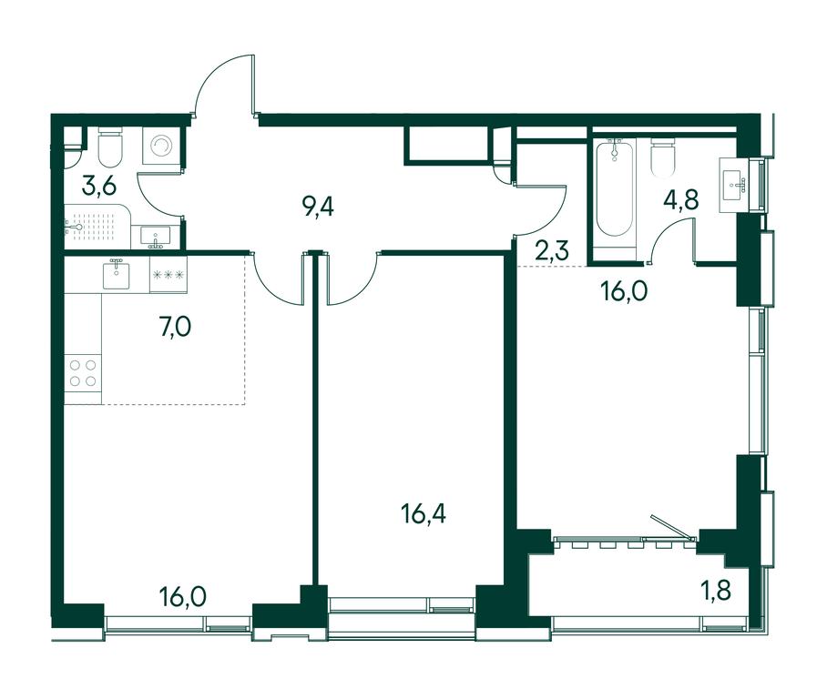 2-BD Apartment Sale, 77.6平方米 at Primavera, Volokolamskoye Highway, вл67, Moscow, Russia #1