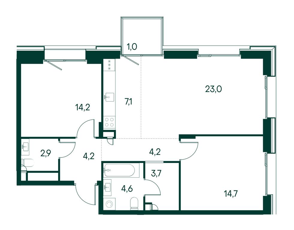 2-BD Apartment Sale, 79.7 sq. m. at Primavera, Volokolamskoye Highway, вл67, Moscow, Russia #1 2-BD Apartment Sale, 79.7 sq. m. at Primavera, Volokolamskoye Highway, вл67, Moscow, Russia #1