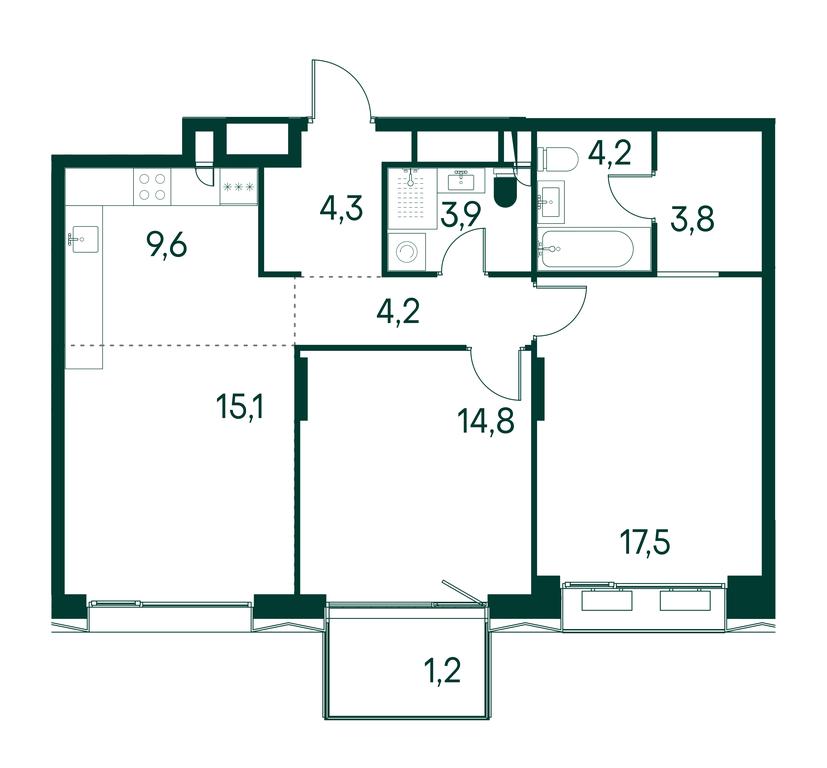 2-BD Apartment Sale, 78.6平方米 at Primavera, Volokolamskoye Highway, вл67, Moscow, Russia #1 2-BD Apartment Sale, 78.6平方米 at Primavera, Volokolamskoye Highway, вл67, Moscow, Russia #1