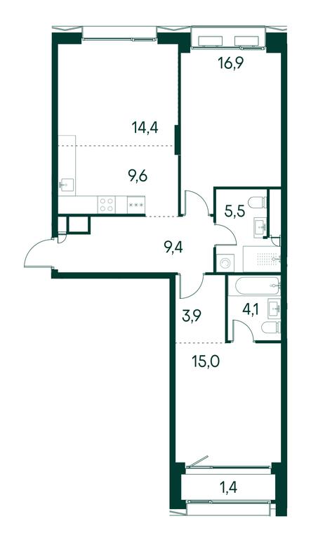 2-BD Apartment Sale, 80.2平方米 at Primavera, Volokolamskoye Highway, вл67, Moscow, Russia #1 2-BD Apartment Sale, 80.2平方米 at Primavera, Volokolamskoye Highway, вл67, Moscow, Russia #1