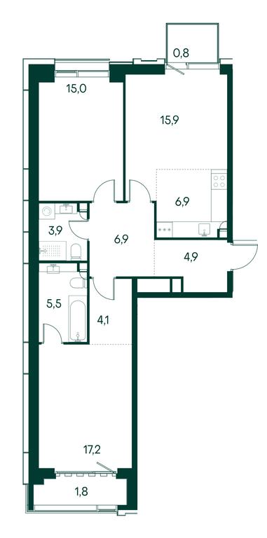 2-BD Apartment Sale, 82.7 sq. m. at Primavera, Volokolamskoye Highway, вл67, Moscow, Russia #1 2-BD Apartment Sale, 82.7 sq. m. at Primavera, Volokolamskoye Highway, вл67, Moscow, Russia #1