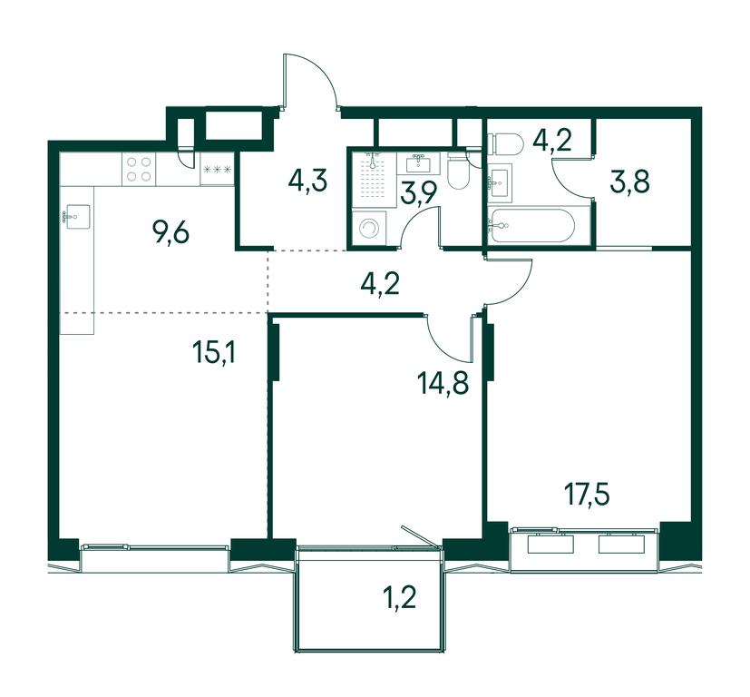 2-BD Apartment Sale, 78.6平方米 at Primavera, Volokolamskoye Highway, вл67, Moscow, Russia #1 2-BD Apartment Sale, 78.6平方米 at Primavera, Volokolamskoye Highway, вл67, Moscow, Russia #1