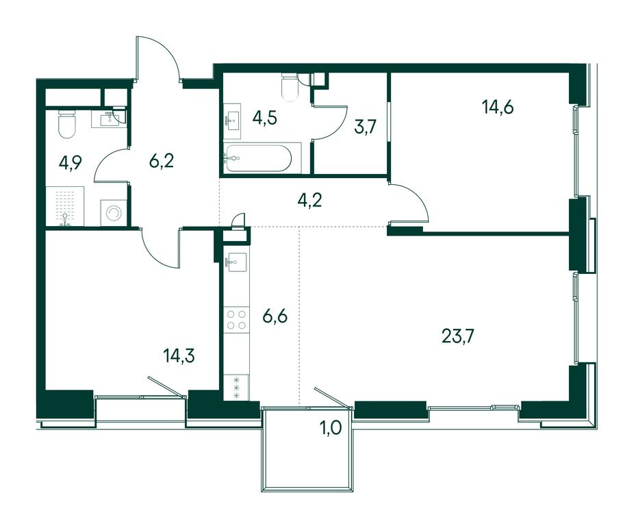 2-BD Apartment Sale, 83.9 sq. m. at Primavera, Volokolamskoye Highway, вл67, Moscow, Russia #1 2-BD Apartment Sale, 83.9 sq. m. at Primavera, Volokolamskoye Highway, вл67, Moscow, Russia #1