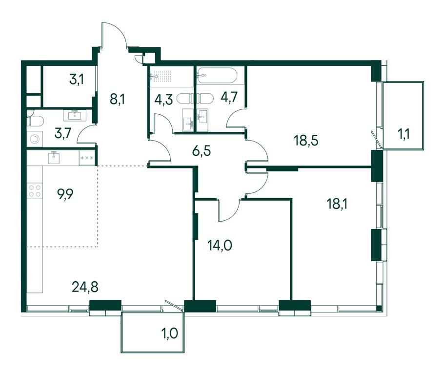 3-BD Apartment Sale, 118 sq. m. at Primavera, Volokolamskoye Highway, вл67, Moscow, Russia #1 3-BD Apartment Sale, 118 sq. m. at Primavera, Volokolamskoye Highway, вл67, Moscow, Russia #1