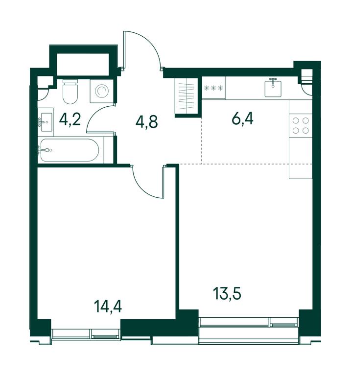 1-BD Apartment Sale, 43.3平方米 at Primavera, Volokolamskoye Highway, вл67, Moscow, Russia #1 1-BD Apartment Sale, 43.3平方米 at Primavera, Volokolamskoye Highway, вл67, Moscow, Russia #1