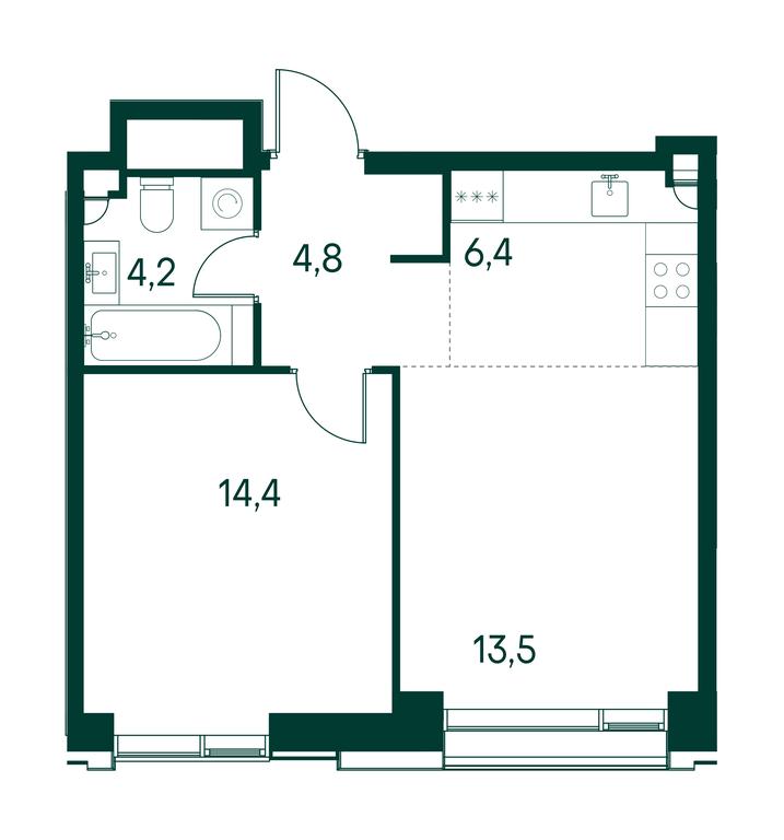 1-BD Apartment Sale, 43.3 sq. m. at Primavera, Volokolamskoye Highway, вл67, Moscow, Russia #1 1-BD Apartment Sale, 43.3 sq. m. at Primavera, Volokolamskoye Highway, вл67, Moscow, Russia #1