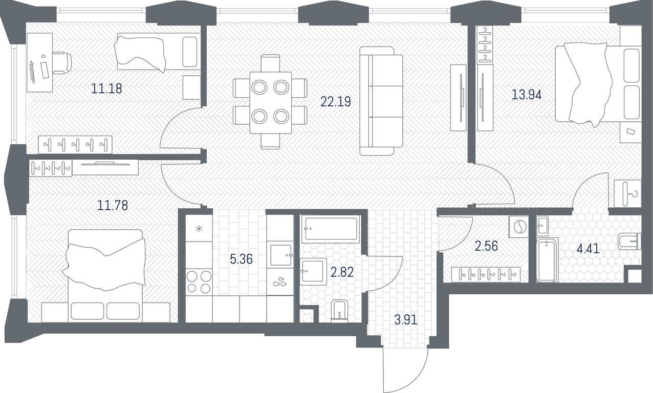 2-BD Apartment Sale, 78.15 sq. m. at TATE, Vetkina Street, Moscow, Russia #1 2-BD Apartment Sale, 78.15 sq. m. at TATE, Vetkina Street, Moscow, Russia #1