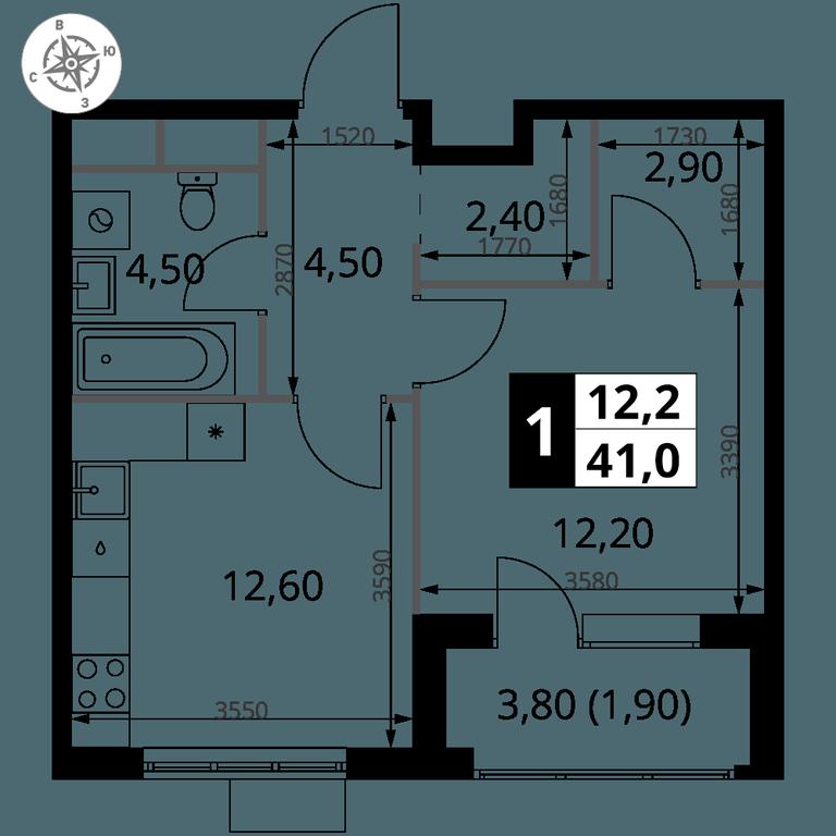 1-BD Apartment Sale, 41平方米 at 1 Himkinskij, zhiloy kompleks 1-y Khimkinskiy, kvartal Mezhdunarodny, mikrorayon Klyazma-Starbeyevo, Khimki, Moscow Region, Russia #2 1-BD Apartment Sale, 41平方米 at 1 Himkinskij, zhiloy kompleks 1-y Khimkinskiy, kvartal Mezhdunarodny, mikrorayon Klyazma-Starbeyevo, Khimki, Moscow Region, Russia #2