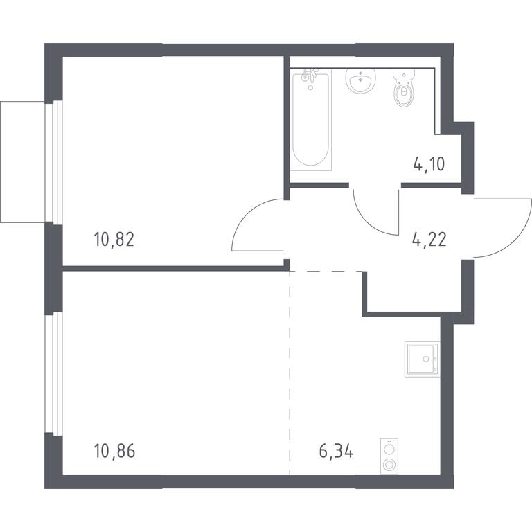 Apartment Sale, 36.34平方米 at Prigorod Lesnoe, Molodyozhny bulvar, 6, derevnya Misaylovo, Leninskiy City District, Moscow Region, Russia #1