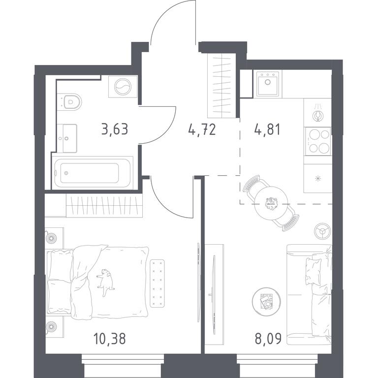 Apartment Sale, 31.63 sq. m. at Kvartal Strogino, zhiloy kompleks Kvartal Strogino, Krasnogorsk, Moscow Region, Russia #2 Apartment Sale, 31.63 sq. m. at Kvartal Strogino, zhiloy kompleks Kvartal Strogino, Krasnogorsk, Moscow Region, Russia #2