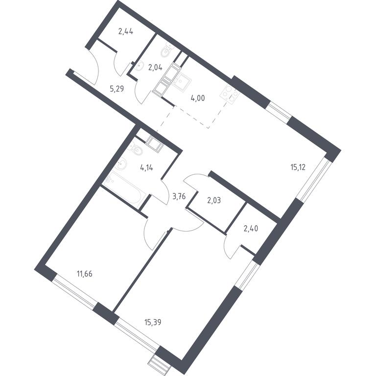 1-BD Apartment Sale, 68.27 sq. m. at Kvartal Rumyantsevo, ulitsa Admirala Kornilova, с1, Mosrentgen Settlement, Moscow, Russia #1 1-BD Apartment Sale, 68.27 sq. m. at Kvartal Rumyantsevo, ulitsa Admirala Kornilova, с1, Mosrentgen Settlement, Moscow, Russia #1
