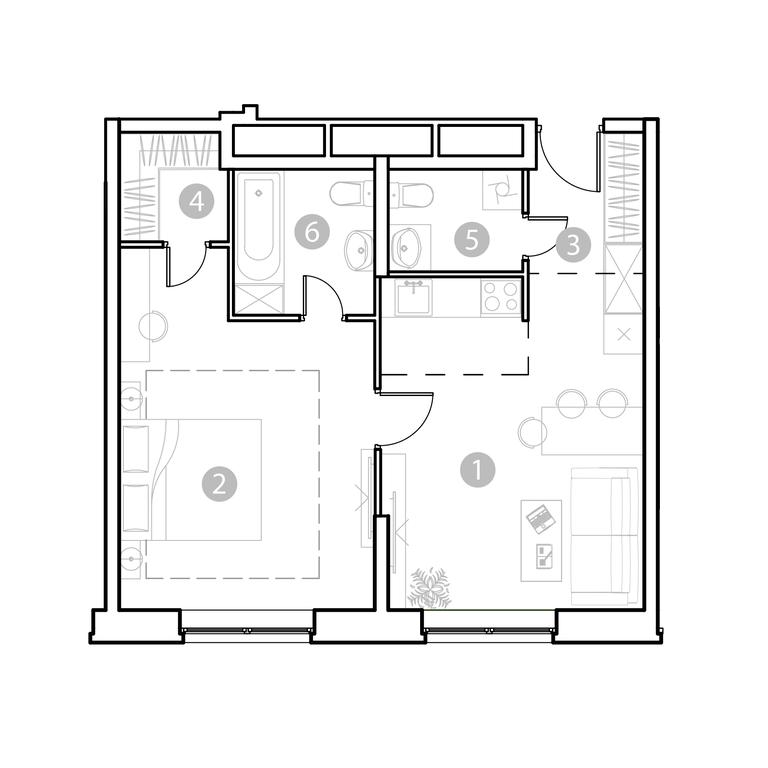 1-BD Apartment Sale, 51.27 sq. m. at EvoPark Sokolniki, Poteshnaya Street, Moscow, Russia #1 1-BD Apartment Sale, 51.27 sq. m. at EvoPark Sokolniki, Poteshnaya Street, Moscow, Russia #1