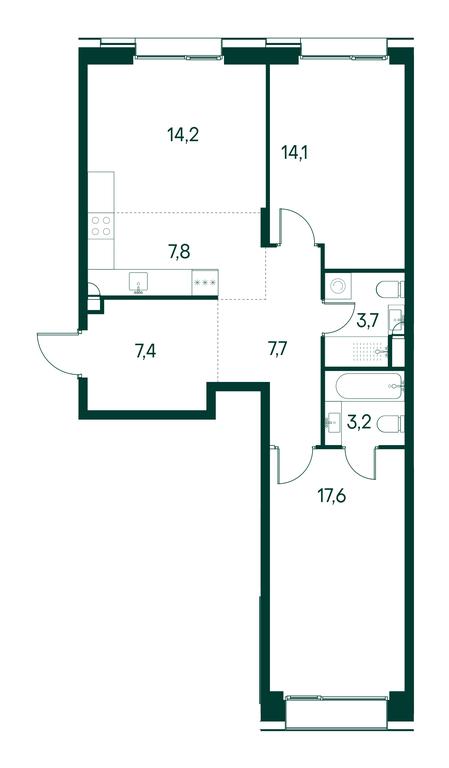 2-BD Apartment Sale, 75.7 sq. m. at Primavera, Volokolamskoye Highway, вл67, Moscow, Russia #1 2-BD Apartment Sale, 75.7 sq. m. at Primavera, Volokolamskoye Highway, вл67, Moscow, Russia #1