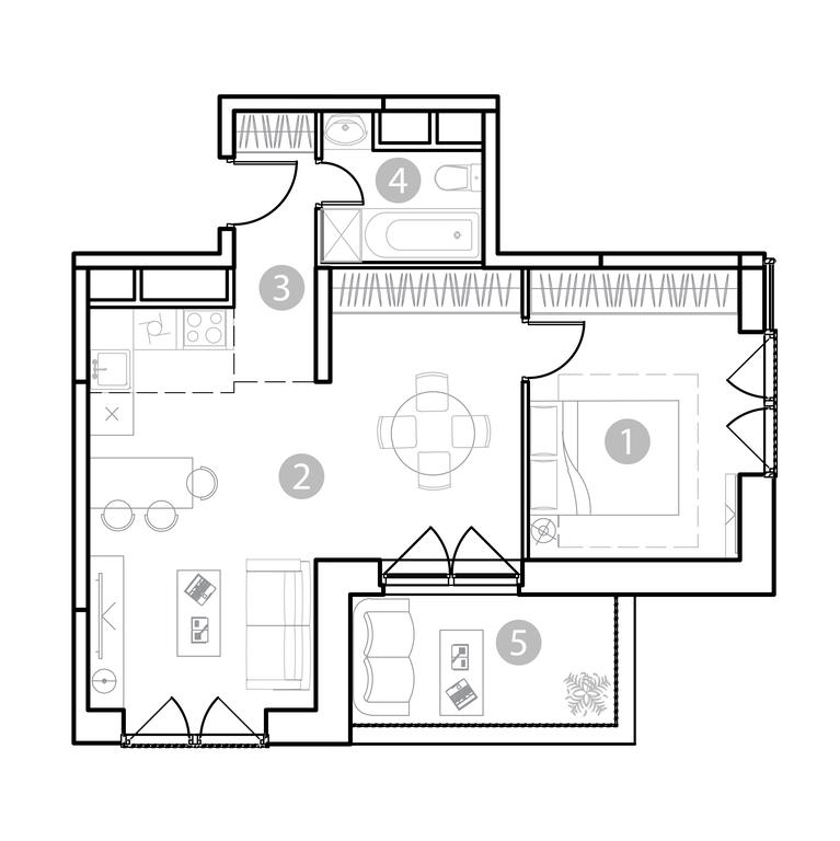 1-BD Apartment Sale, 56.99 sq. m. at EvoPark Sokolniki, Poteshnaya Street, Moscow, Russia #2